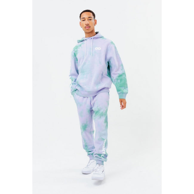 Lilac-Green - Back - Hype Unisex Adult Tie Dye Continu8 Oversized Hoodie