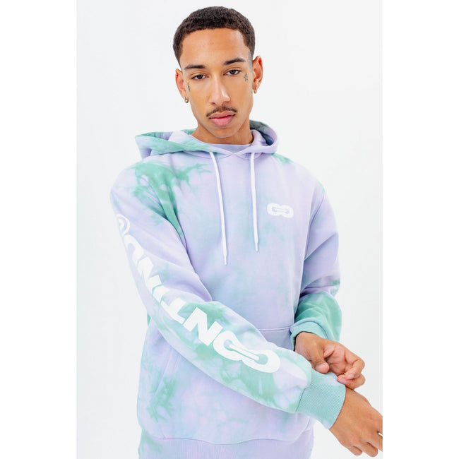 Lilac-Green - Lifestyle - Hype Unisex Adult Tie Dye Continu8 Oversized Hoodie