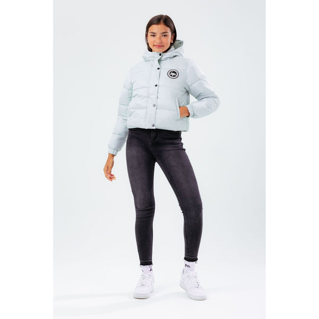 Blue - Back - Hype Girls Cropped Puffer Jacket