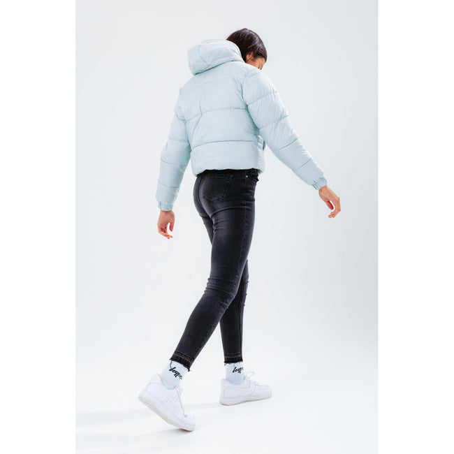 Blue - Side - Hype Girls Cropped Puffer Jacket