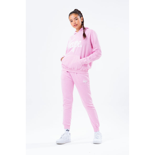 Baby Pink - Back - Hype Girls Scribble Logo Washed Hoodie