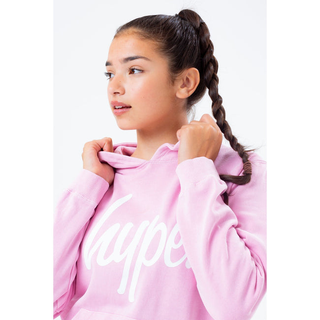 Baby Pink - Lifestyle - Hype Girls Scribble Logo Washed Hoodie