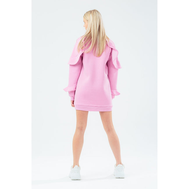 Pink - Side - Hype Girls Ellie Ruffle Sweatshirt