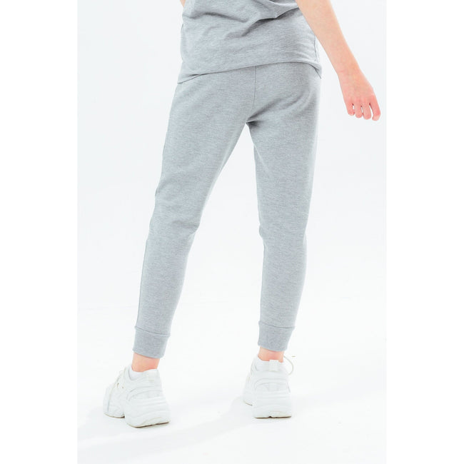 Grey Marl - Side - Hype Childrens-Kids Script Marl Jogging Bottoms