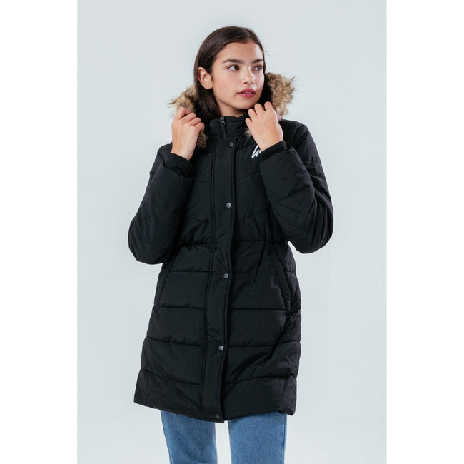 Black - Back - Hype Girls Fitted Parka