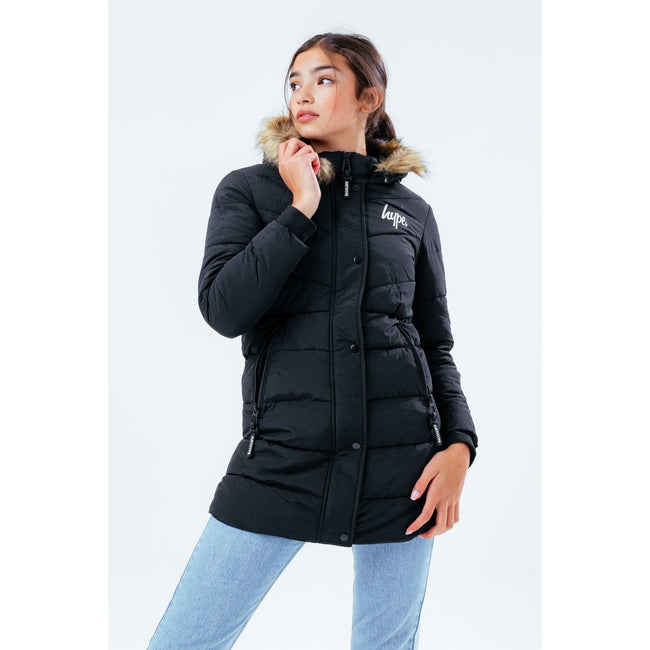 Black - Lifestyle - Hype Girls Fitted Parka