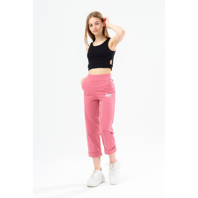 Pink - Back - Hype Girls Script Wide Leg Trousers