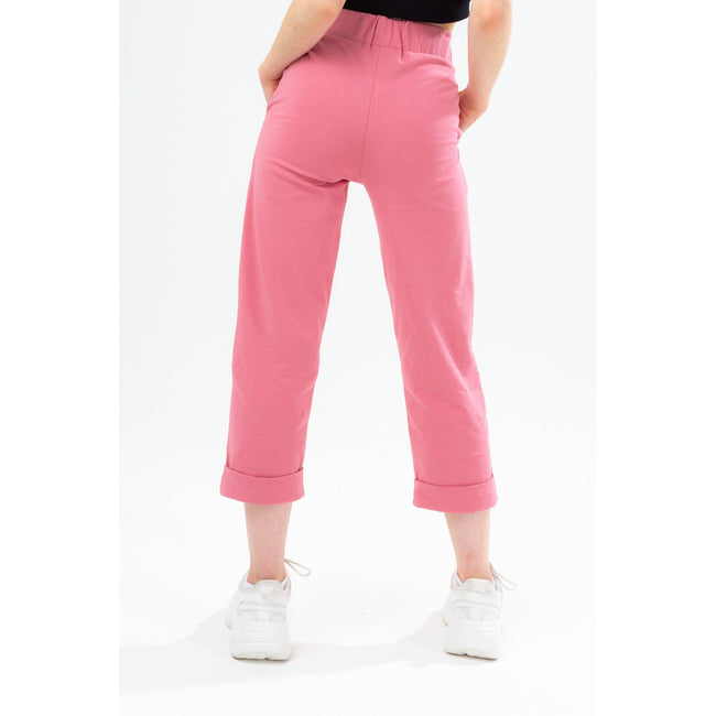 Pink - Side - Hype Girls Script Wide Leg Trousers