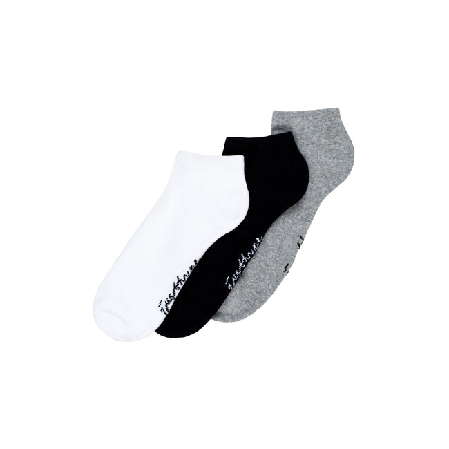 White-Black-Grey - Front - Hype Mens Monotone Trainer Socks (Pack of 3)