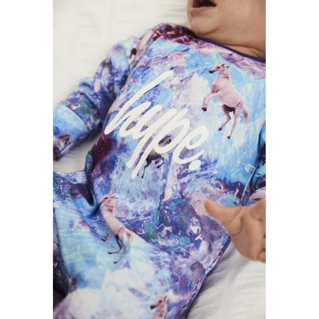 Purple - Pack Shot - Hype Baby Unicorn Sleepsuit Set