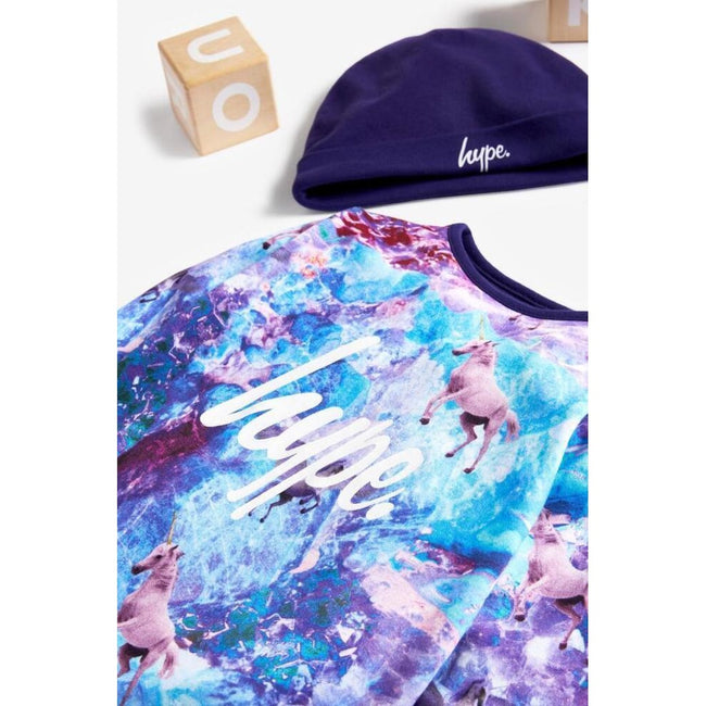Purple - Close up - Hype Baby Unicorn Sleepsuit Set