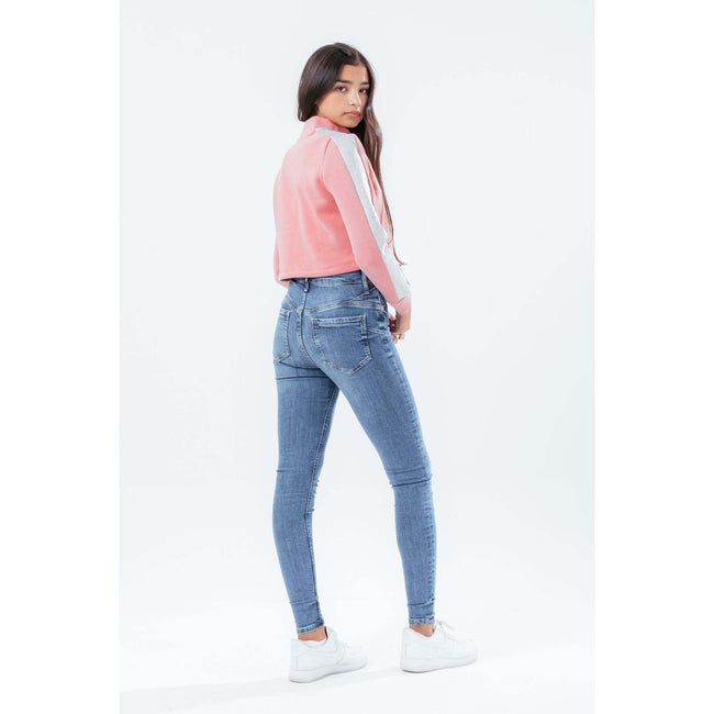 Pink - Side - Hype Girls Glitter Sweatshirt