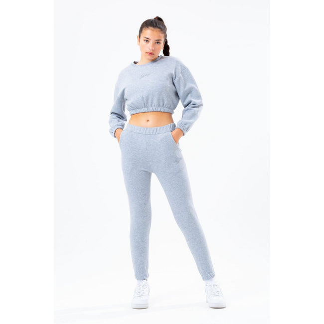 Grey - Back - Hype Girls Drawstring Crop Sweatshirt