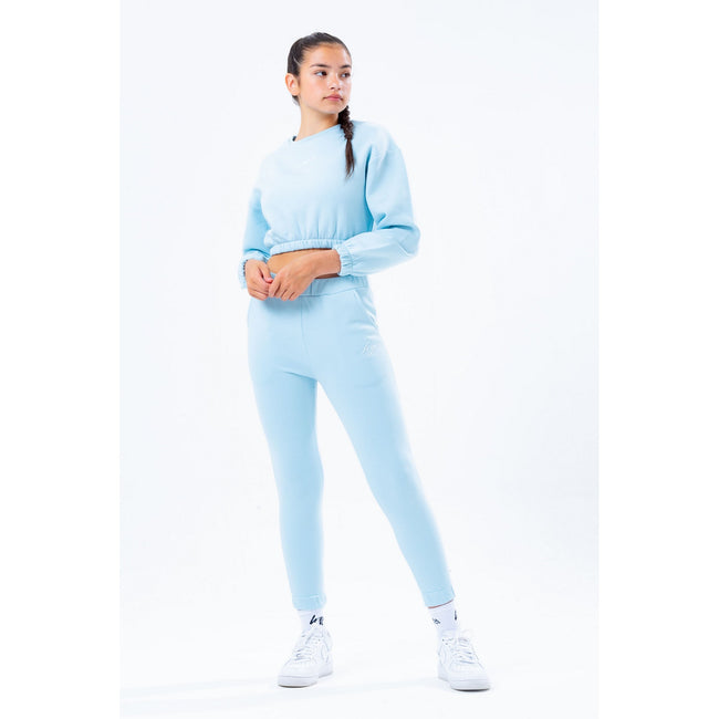 Blue - Back - Hype Girls Drawstring Crop Sweatshirt