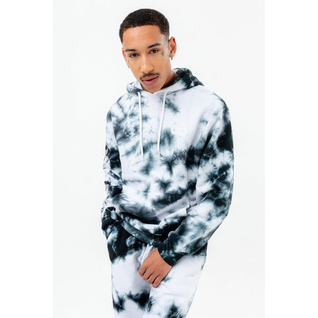 Black - Back - Hype Unisex Adult Tie Dye Continu8 Oversized Hoodie