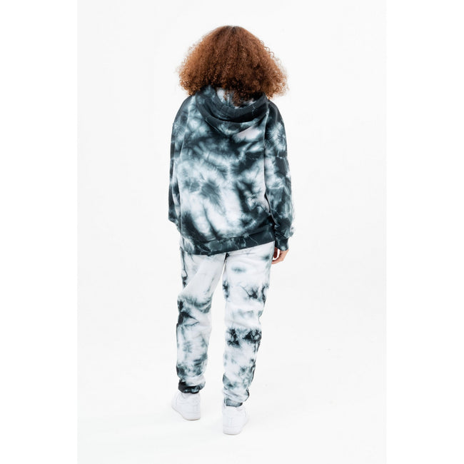 Black - Close up - Hype Unisex Adult Tie Dye Continu8 Oversized Hoodie