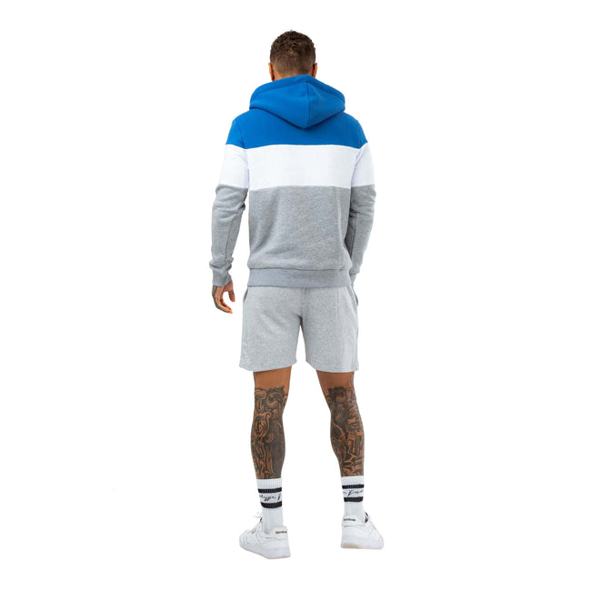 Blue-White-Grey Marl - Side - Hype Mens Enderby Colour Block Hoodie