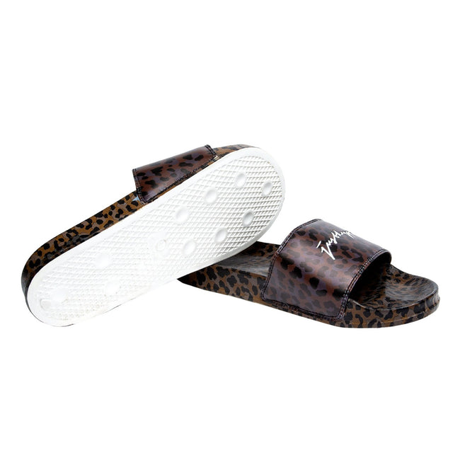Brown - Lifestyle - Hype Unisex Adult Leopard Print Sliders