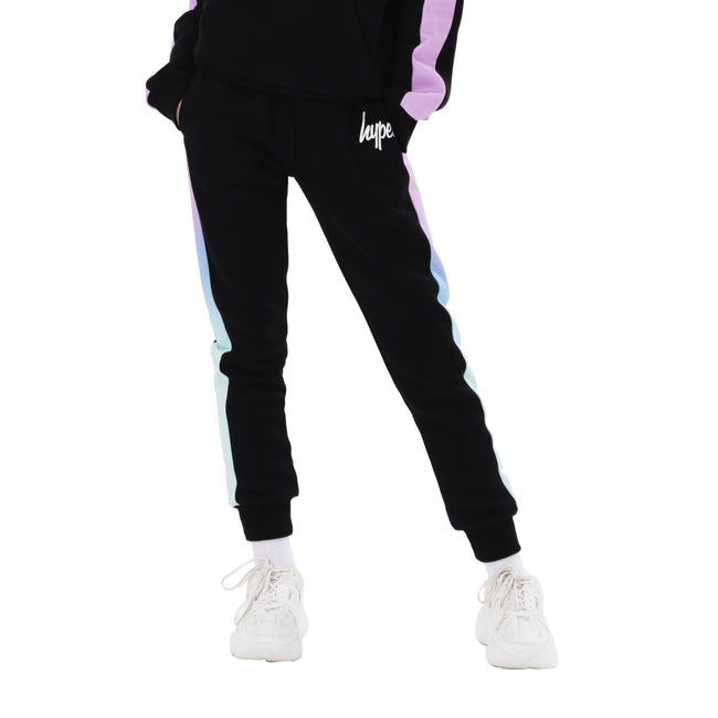 Black - Front - Hype Girls Fantasy Script Jogging Bottoms