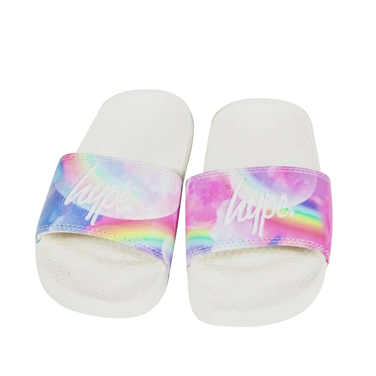 White-Pink-Blue - Pack Shot - Hype Childrens-Kids Moons Script Sliders