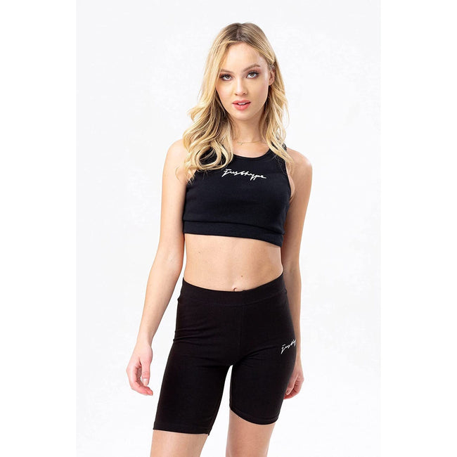 Black - Back - Hype Womens-Ladies Scribble Ribbed Bralette