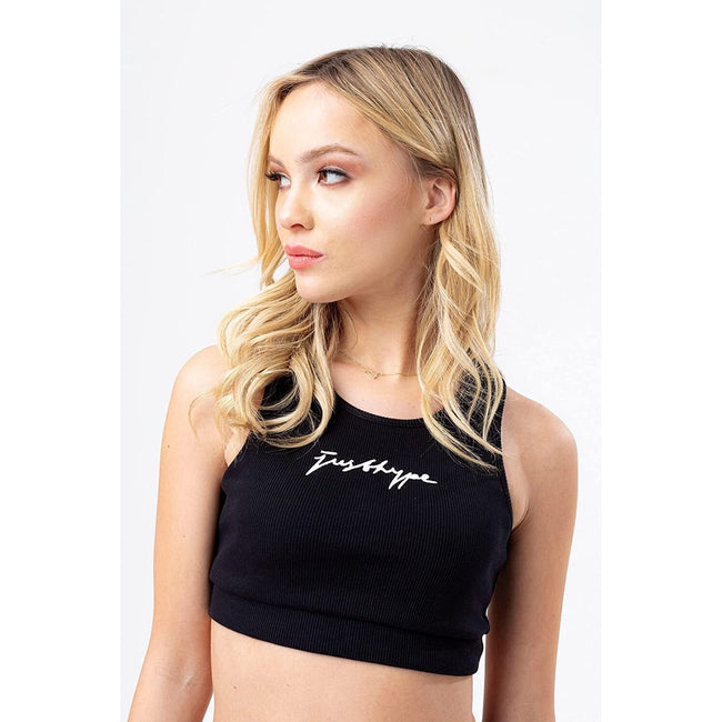 Black - Lifestyle - Hype Womens-Ladies Scribble Ribbed Bralette