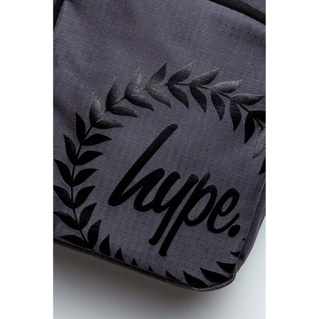 Charcoal-Black - Close up - Hype Roadman Crest Shoulder Bag