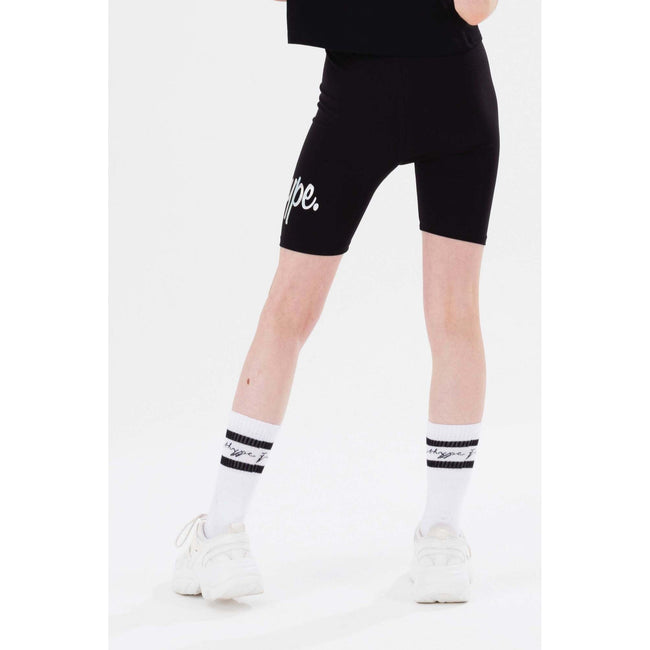 Black - Back - Hype Girls Fantasy Script Cycling Shorts