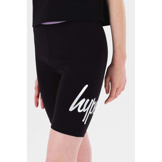 Black - Side - Hype Girls Fantasy Script Cycling Shorts