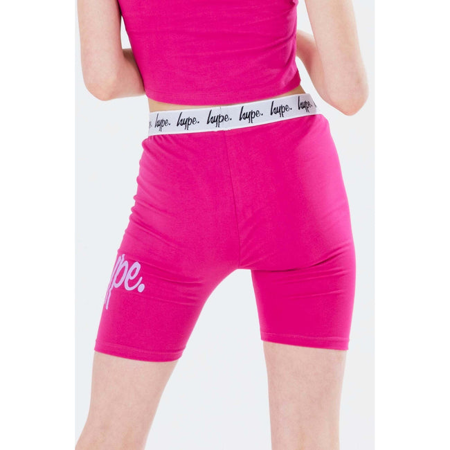 Berry-White - Back - Hype Girls Script Cycling Shorts