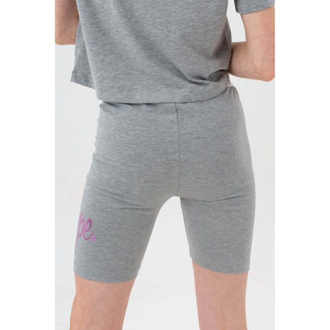 Grey-Pink - Side - Hype Girls Princess Script Cycling Shorts
