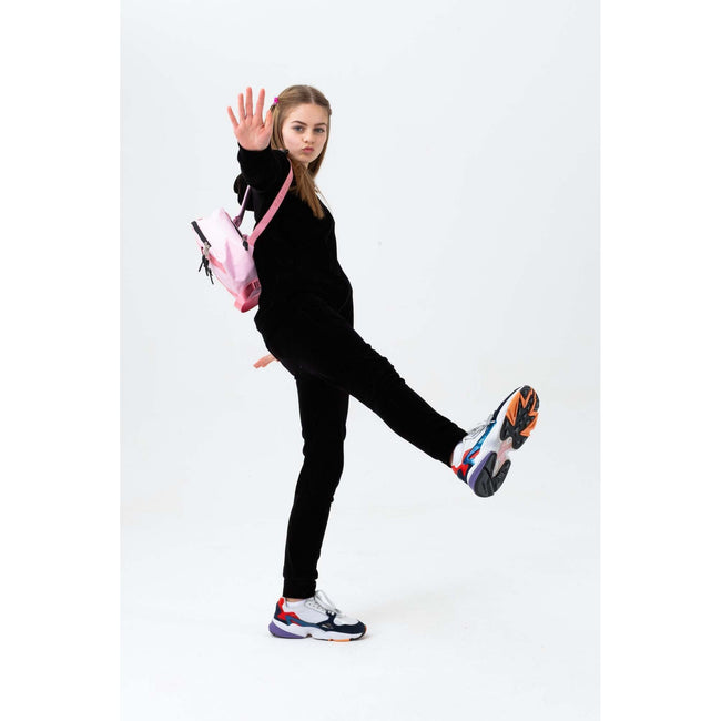 Black - Back - Hype Girls Velour Jogging Bottoms