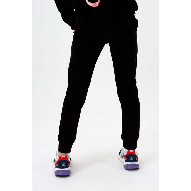 Black - Lifestyle - Hype Girls Velour Jogging Bottoms
