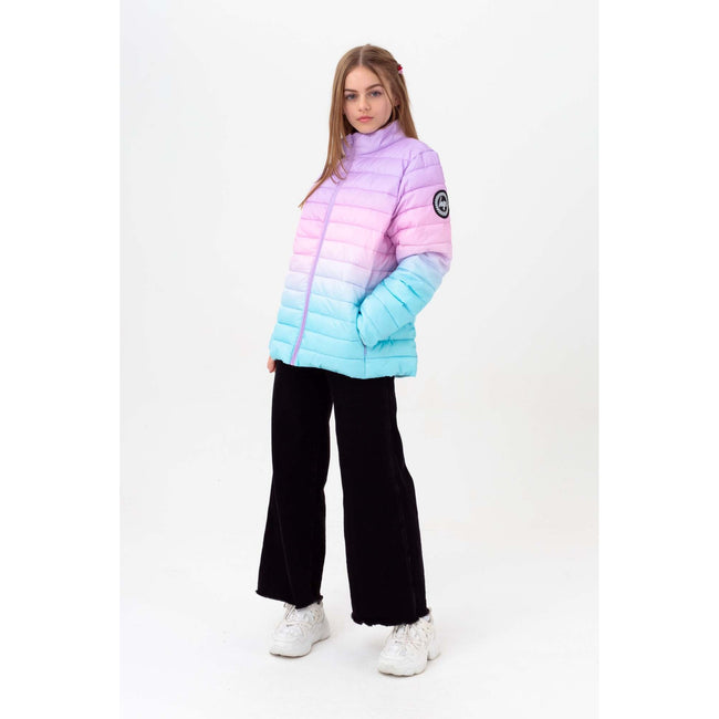 Purple-Pink-Blue - Back - Hype Girls Mykonos Fade Lightweight Padded Jacket