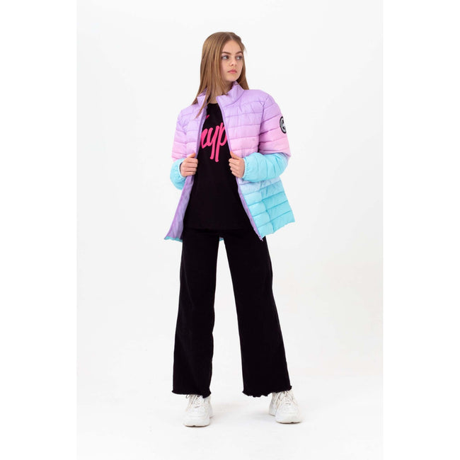 Purple-Pink-Blue - Side - Hype Girls Mykonos Fade Lightweight Padded Jacket