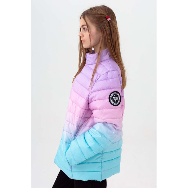 Purple-Pink-Blue - Lifestyle - Hype Girls Mykonos Fade Lightweight Padded Jacket