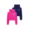 Berry-Navy - Front - Hype Girls Script Crop Hoodie (Pack of 2)