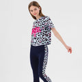 Blue - Back - Hype Girls Leopard Print Crop Top