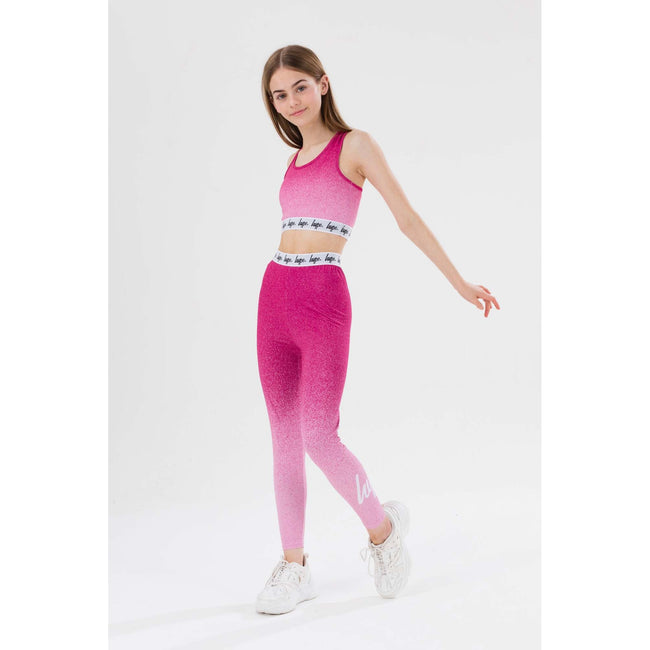 Pink-White - Back - Hype Girls Speckle Fade Taped Bralette