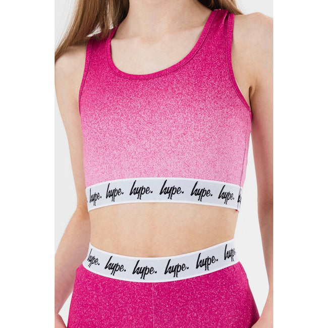 Pink-White - Pack Shot - Hype Girls Speckle Fade Taped Bralette