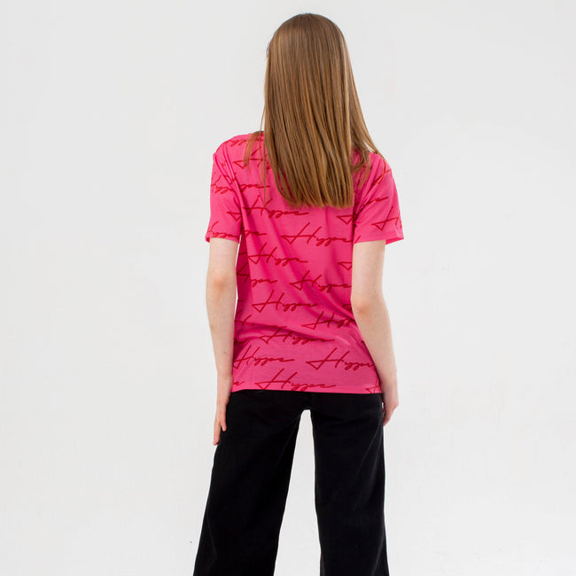 Pink - Side - Hype Girls Track Scribble T-Shirt