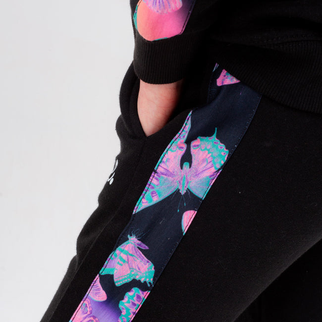 Black-White-Purple - Close up - Hype Girls Butterfly Tracksuit Set