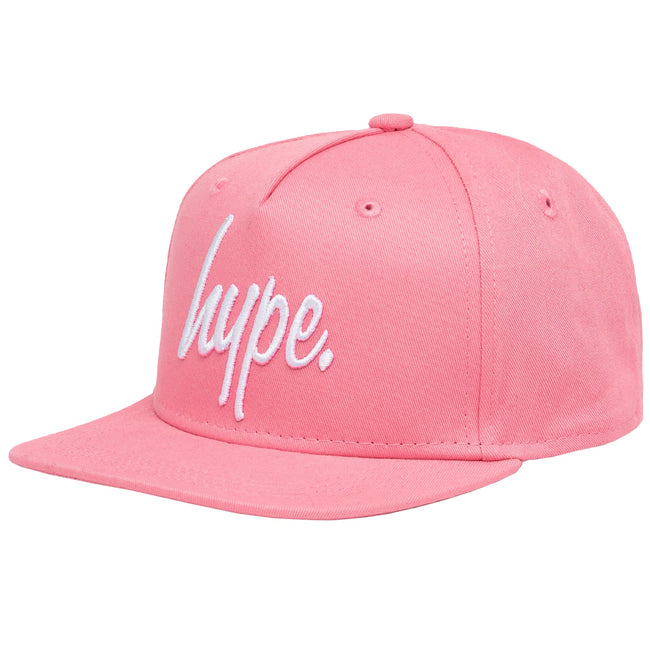 Pink - Front - Hype Childrens-Kids Script Snapback Cap