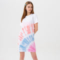 White-Blue-Pink - Back - Hype Girls Tie Dye T-Shirt Dress