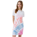 White-Blue-Pink - Front - Hype Girls Tie Dye T-Shirt Dress