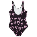 Black-Pink - Back - Hype Girls Heart One Piece Swimsuit