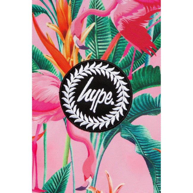 Pink-Green - Side - Hype Flamingo Rainforest Drawstring Bag