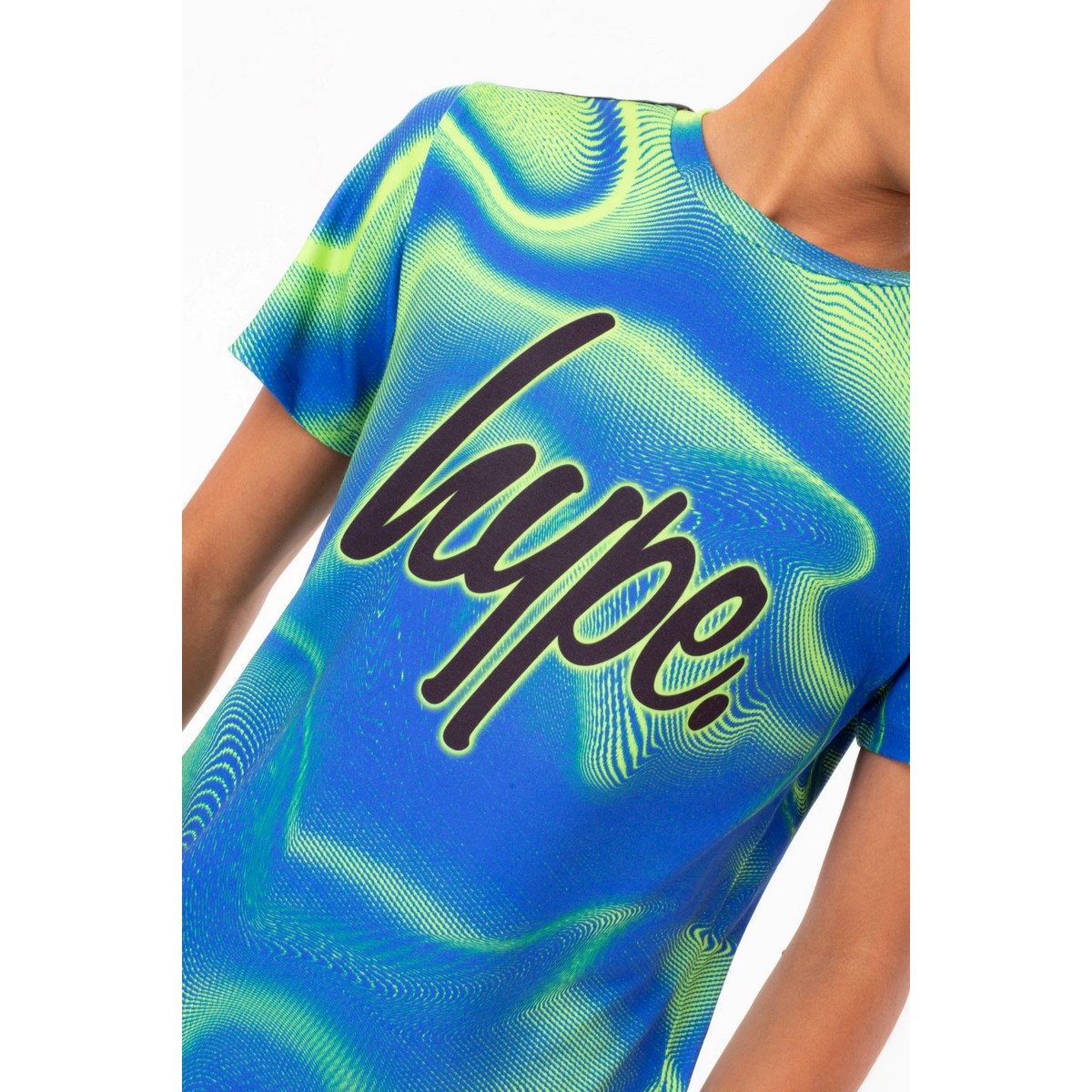 Neon Blue-Green - Back - Hype Boys Script T-Shirt