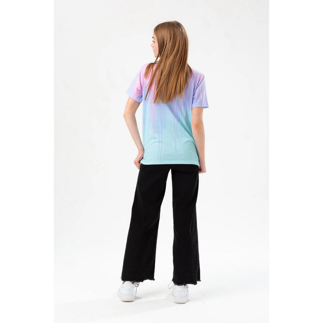 Mint-Pink-Purple - Back - Hype Girls Love Drips Glitter Script T-Shirt