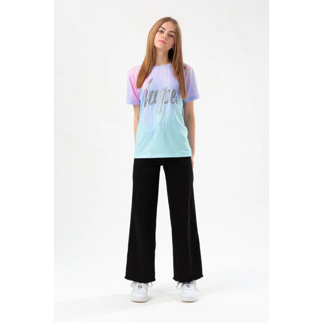 Mint-Pink-Purple - Lifestyle - Hype Girls Love Drips Glitter Script T-Shirt